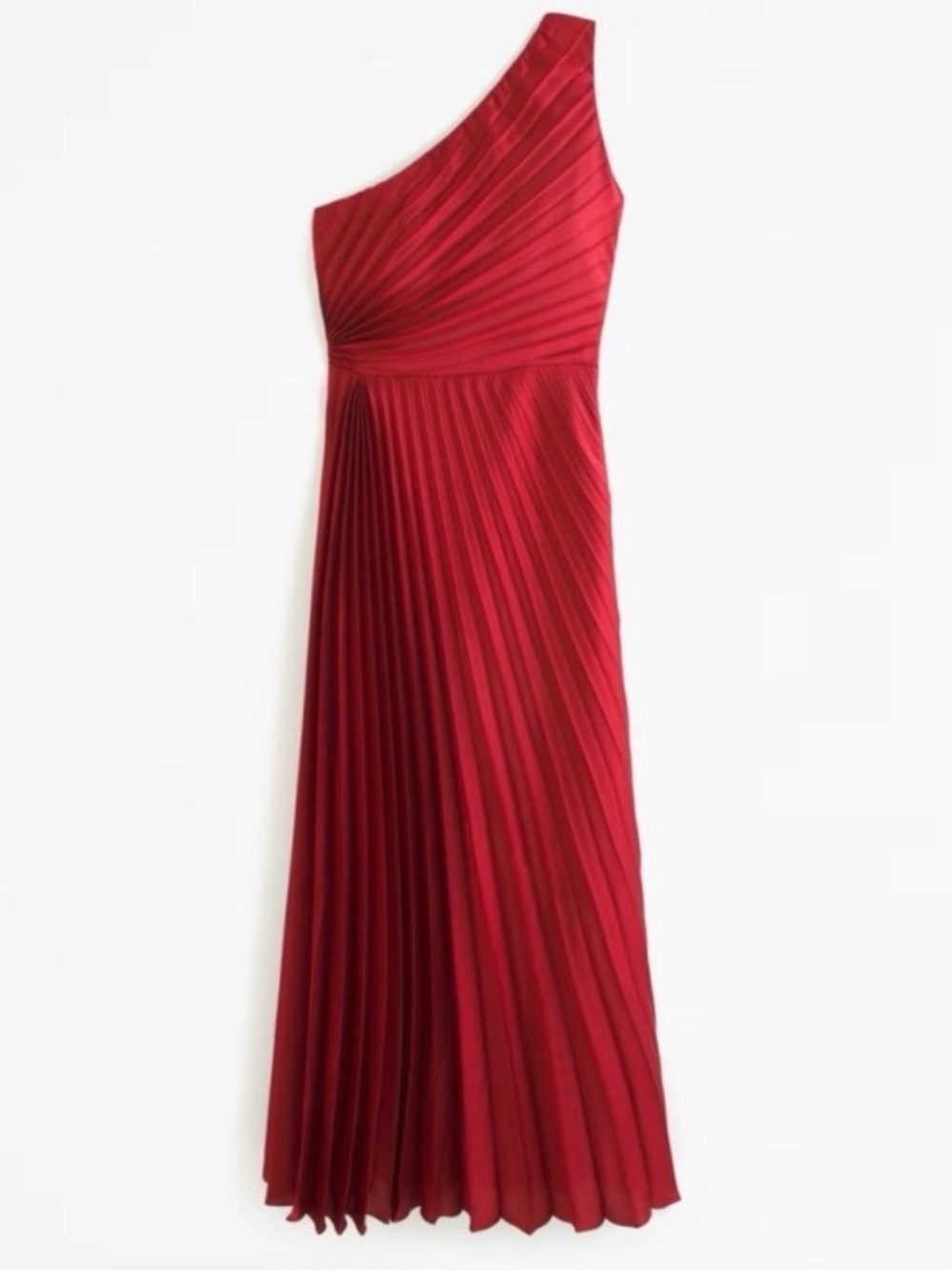 NWT Abercrombie & Fitch Giselle One-Shoulder Red Maxi Dress Sz L Holiday Wedding